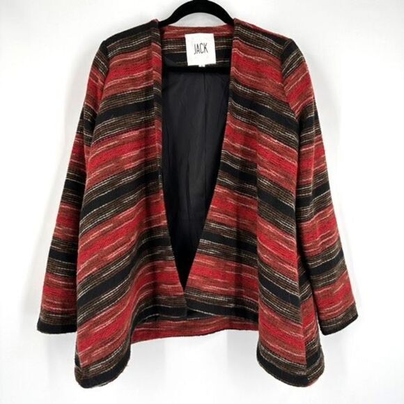 Jack by BB Dakota southwest Tweed Blazer Jacket Red Black Small western - Picture 1 of 9